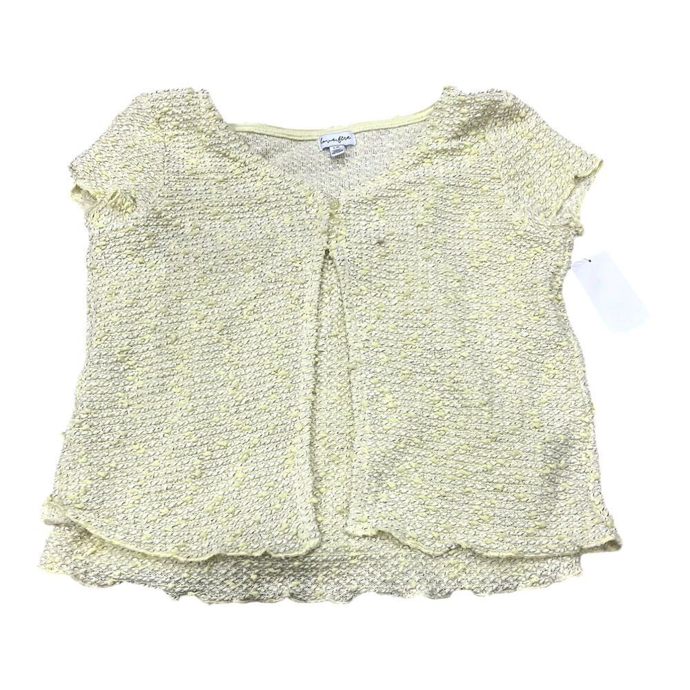 Love Fire Yellow Knit Tank and Cardigan Set Girl L